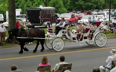 Euphoniums riding horsdrawn cart