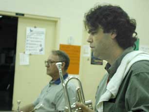 A view of band members.