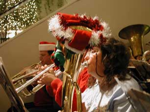 A view of band members.